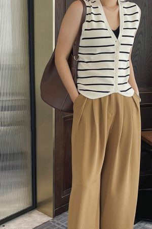 Cute Everyday Outfits, Outfit Inspo Casual Like a French Striped Button Up Vest