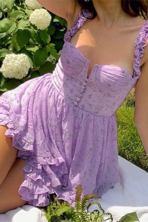 Cute Everyday Outfits, Outfit Inspo Casual Lilac Daisy Mini Dress