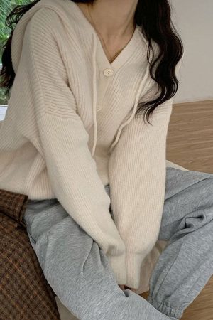 Cute Everyday Outfits, Outfit Inspo Casual Local Coffee Shop Knit Hoodie