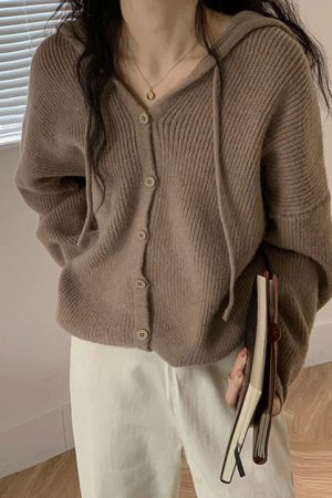 Cute Everyday Outfits, Outfit Inspo Casual Local Coffee Shop Knit Hoodie