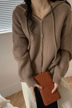 Cute Everyday Outfits, Outfit Inspo Casual Local Coffee Shop Knit Hoodie