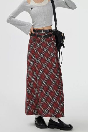 Cute Everyday Outfits, Outfit Inspo Casual London Bridge Plaid Maxi Skirt