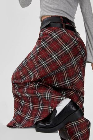 Cute Everyday Outfits, Outfit Inspo Casual London Bridge Plaid Maxi Skirt