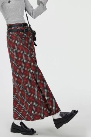 Cute Everyday Outfits, Outfit Inspo Casual London Bridge Plaid Maxi Skirt