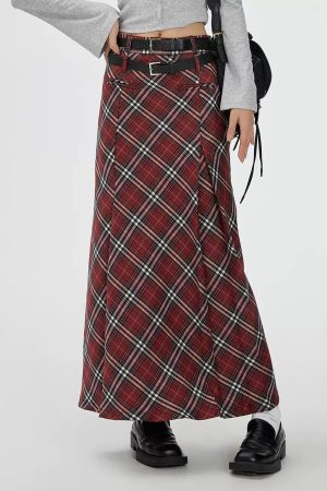 Cute Everyday Outfits, Outfit Inspo Casual London Bridge Plaid Maxi Skirt