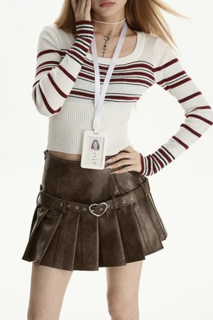 Cute Everyday Outfits, Outfit Inspo Casual Love Bites Leather Pleated Skirt