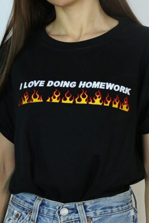 Cute Everyday Outfits, Outfit Inspo Casual Love Doing Homework Tee