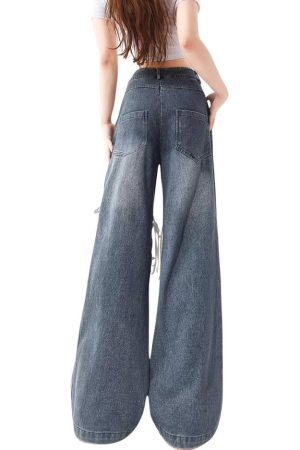 Cute Everyday Outfits, Outfit Inspo Casual Love Knot Knee-Heart Denim Pants