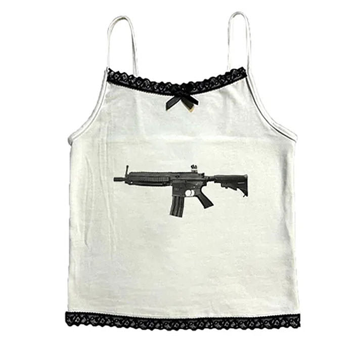Cute Everyday Outfits, Outfit Inspo Casual Love Roulette Gun Lace Tank Top