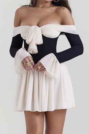 Cute Everyday Outfits, Outfit Inspo Casual Mademoiselle Bow Off Shoulder Dress