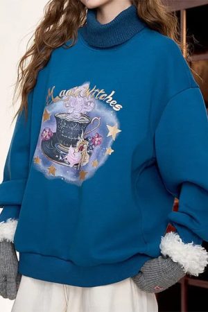 Cute Everyday Outfits, Outfit Inspo Casual Magic Witches Printed Sweatshirt