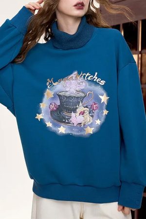 Cute Everyday Outfits, Outfit Inspo Casual Magic Witches Printed Sweatshirt