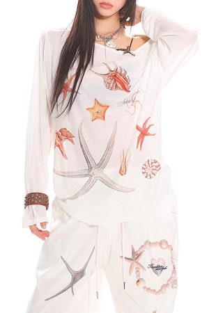 Cute Everyday Outfits, Outfit Inspo Casual Mermaid Aesthetic Off-Shoulder Top