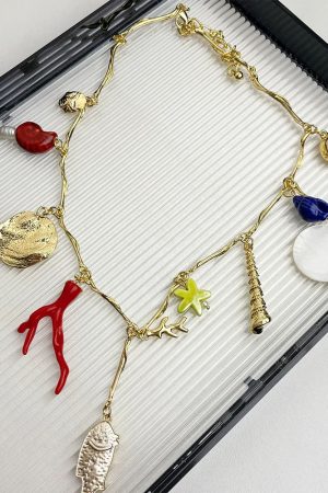 Cute Everyday Outfits, Outfit Inspo Casual Mermaidcore Aesthetic Pendant Necklace