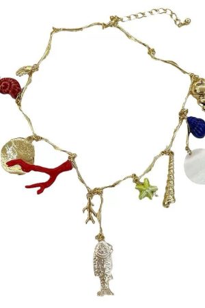 Cute Everyday Outfits, Outfit Inspo Casual Mermaidcore Aesthetic Pendant Necklace