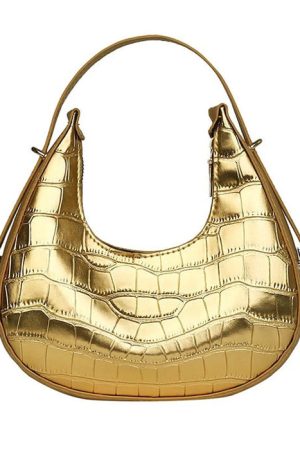 Cute Everyday Outfits, Outfit Inspo Casual Metallic Aesthetic Hobo Bag
