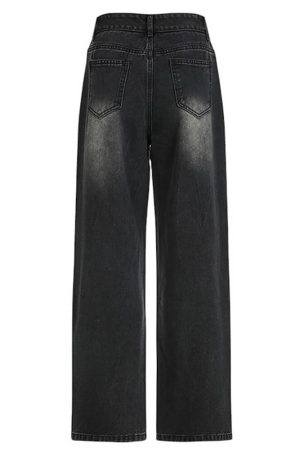 Cute Everyday Outfits, Outfit Inspo Casual Midnight Rhinestone Baggy Jeans