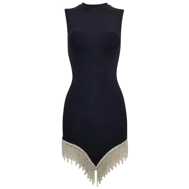 Cute Everyday Outfits, Outfit Inspo Casual Midnight Rhinestone Fringe Dress