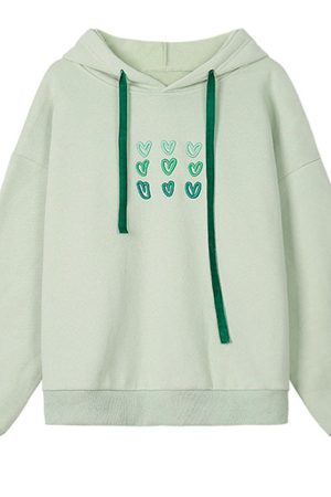 Cute Everyday Outfits, Outfit Inspo Casual Mint Aesthetic Heart Hoodie