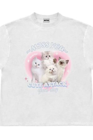 Cute Everyday Outfits, Outfit Inspo Casual Miss You Cat Attack T-Shirt