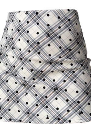 Cute Everyday Outfits, Outfit Inspo Casual Missed Calls Plaid Polka Dot Skirt