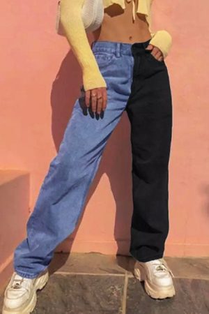 Cute Everyday Outfits, Outfit Inspo Casual Missed Calls Split Color Jeans