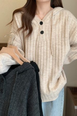 Cute Everyday Outfits, Outfit Inspo Casual Mocha Knit Button Up Hoodie