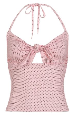 Cute Everyday Outfits, Outfit Inspo Casual Morning In Paris Polka Dot Halter Top