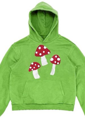 Cute Everyday Outfits, Outfit Inspo Casual Mushroom Print Hoodie