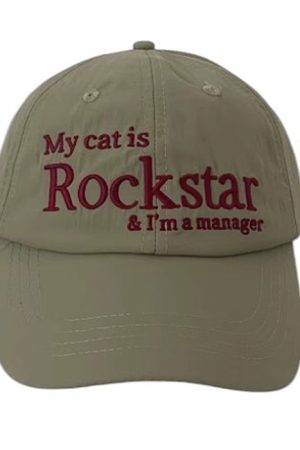 Cute Everyday Outfits, Outfit Inspo Casual My Cat is Rockstar Cap