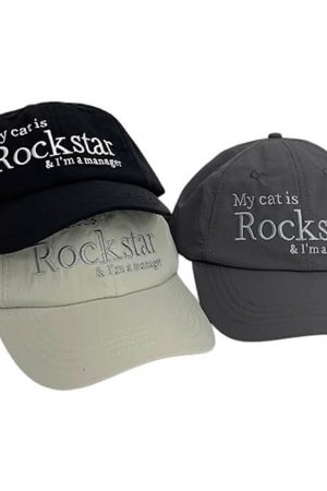 Cute Everyday Outfits, Outfit Inspo Casual My Cat is Rockstar Cap