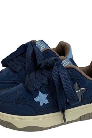 Cute Everyday Outfits, Outfit Inspo Casual Navy Blue Star Aesthetic Sneakers