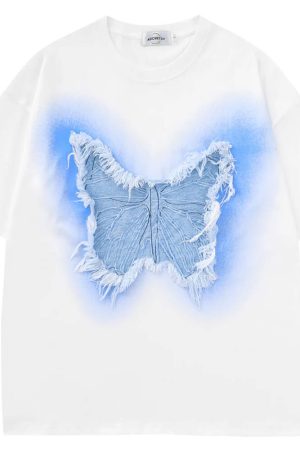 Cute Everyday Outfits, Outfit Inspo Casual Neon Butterfly Oversized T-Shirt