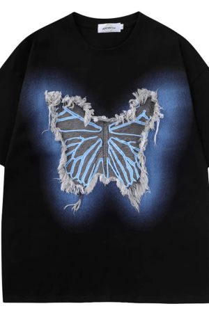 Cute Everyday Outfits, Outfit Inspo Casual Neon Butterfly Oversized T-Shirt