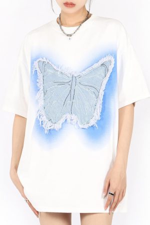 Cute Everyday Outfits, Outfit Inspo Casual Neon Butterfly Oversized T-Shirt