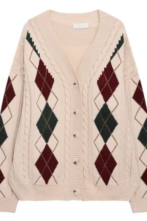 Cute Everyday Outfits, Outfit Inspo Casual New Student Argyle Cardigan