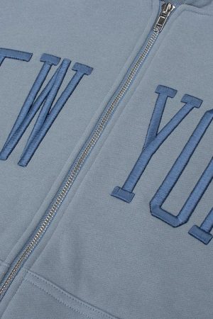 Cute Everyday Outfits, Outfit Inspo Casual New York Embroidery Hoodie