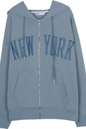 Cute Everyday Outfits, Outfit Inspo Casual New York Embroidery Hoodie