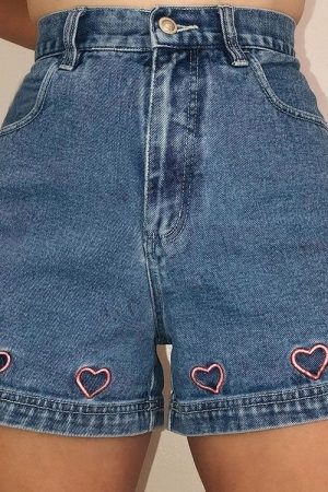 Cute Everyday Outfits, Outfit Inspo Casual No Excuses Embroidery Denim Shorts