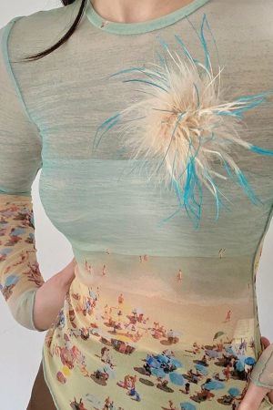 Cute Everyday Outfits, Outfit Inspo Casual Ocean Beach Print Top