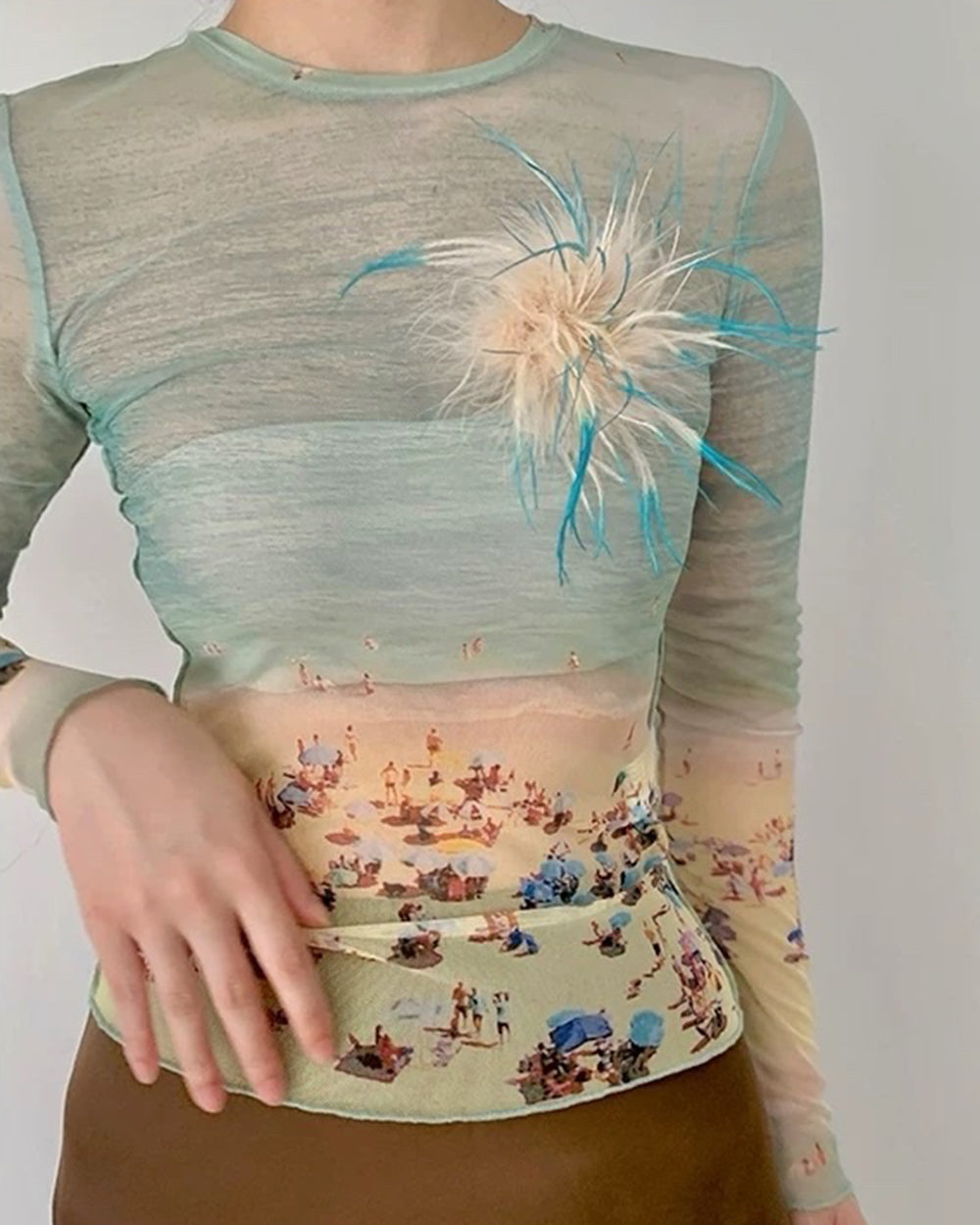 Cute Everyday Outfits, Outfit Inspo Casual Ocean Beach Print Top Cute Everyday Outfits, Outfit Inspo Casual Ocean Beach Print Top