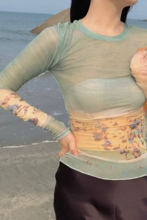 Cute Everyday Outfits, Outfit Inspo Casual Ocean Beach Print Top