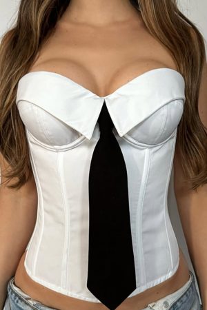 Cute Everyday Outfits, Outfit Inspo Casual Office Siren Tie Corset Top