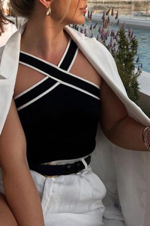 Cute Everyday Outfits, Outfit Inspo Casual Old Money Aesthetic Halter Top