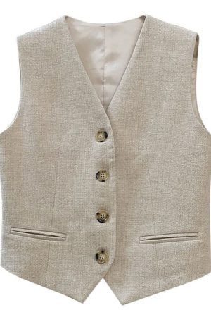 Cute Everyday Outfits, Outfit Inspo Casual Old Money Aesthetic Linen Vest