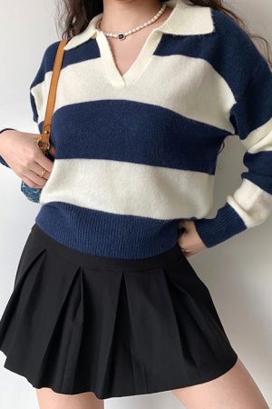 Cute Everyday Outfits, Outfit Inspo Casual Old Money Striped Pullover