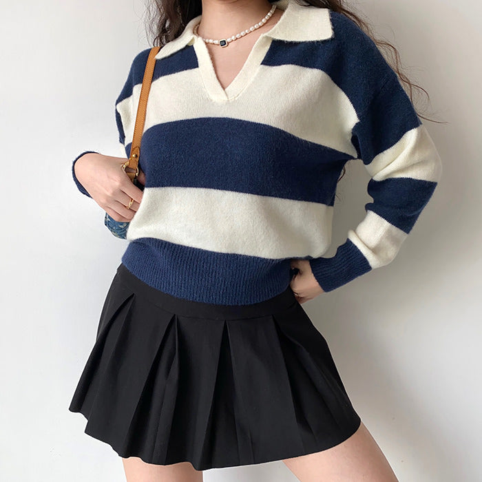 Cute Everyday Outfits, Outfit Inspo Casual Old Money Striped Pullover Cute Everyday Outfits, Outfit Inspo Casual Old Money Striped Pullover