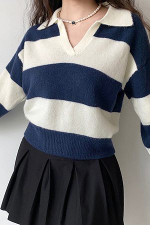 Cute Everyday Outfits, Outfit Inspo Casual Old Money Striped Pullover