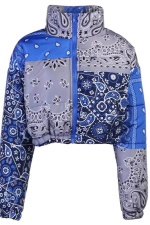 Cute Everyday Outfits, Outfit Inspo Casual Paisley Patchwork Puffer Jacket