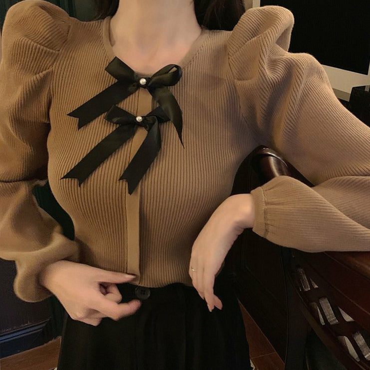 Cute Everyday Outfits, Outfit Inspo Casual Parisian Style Ribbed Top with Bows Cute Everyday Outfits, Outfit Inspo Casual Parisian Style Ribbed Top with Bows